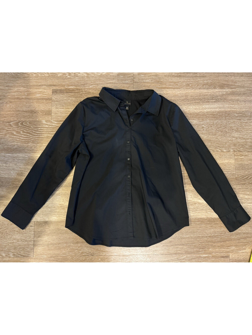 Worthington Women’s Black Button Front Long Sleeve Blouse Shirt XL Classic